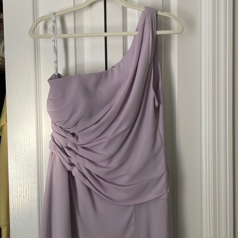 Bridesmaid dress. David's bridal Iris color.